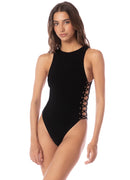 Midnight Shadow Fleur Cut Out One Piece