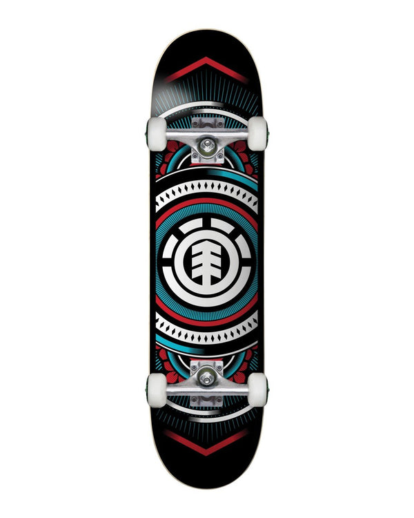 Hatched Red Blue Complete Skateboard