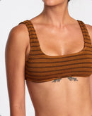 Grooves Stripe Laceback Bralette Bikini Top
